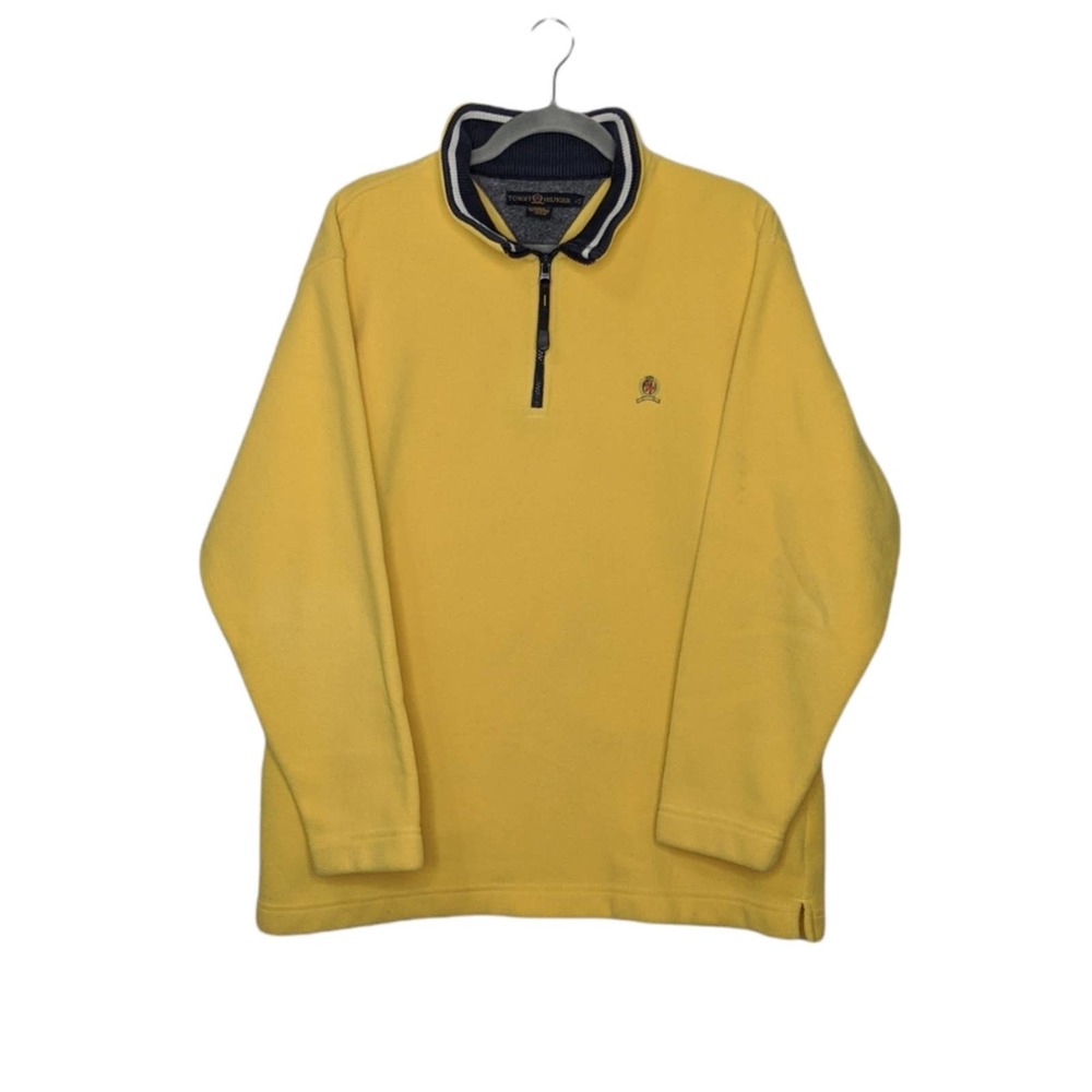 Vintage Tommy Hilfiger Fleece Sweatshirt Pullover Polo VTG Crest Logo L